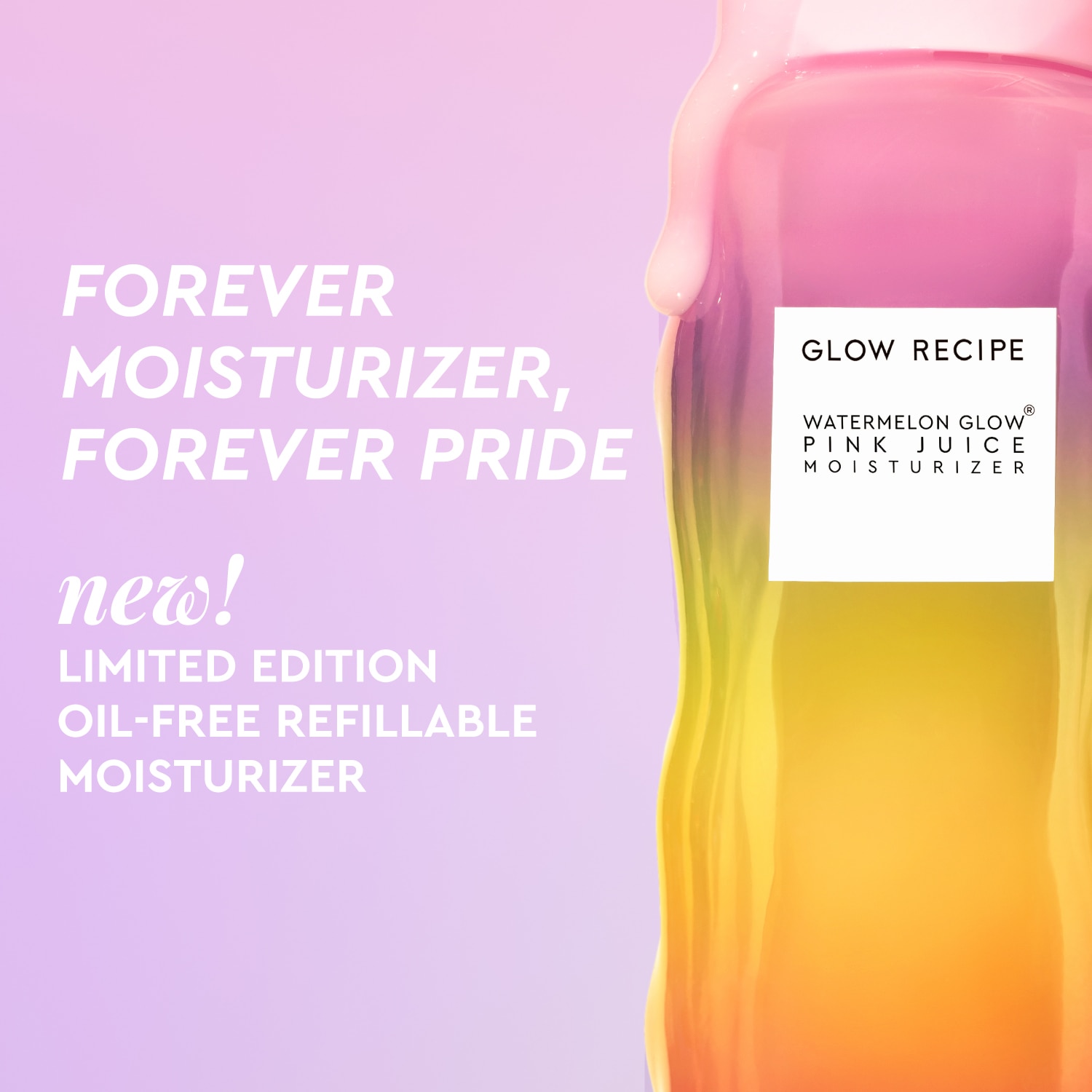 LIMITED EDITION PRIDE WATERMELON GLOW PINK JUICE MOISTURIZER REFILLABLE  (GEL HIDRATANTE)